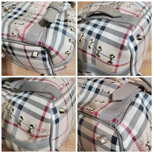 Burberry Lowry Tote Haymarket Check PVC and Leather Bag - Picture 9 of 10